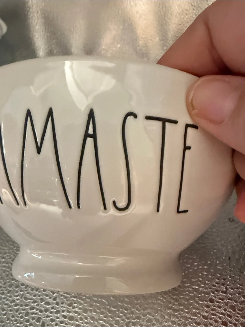 White Namaste Ceramic Bowl - Home Art